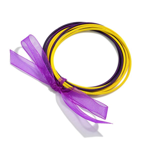 Guitar String Bracelet Set Purple and Gold