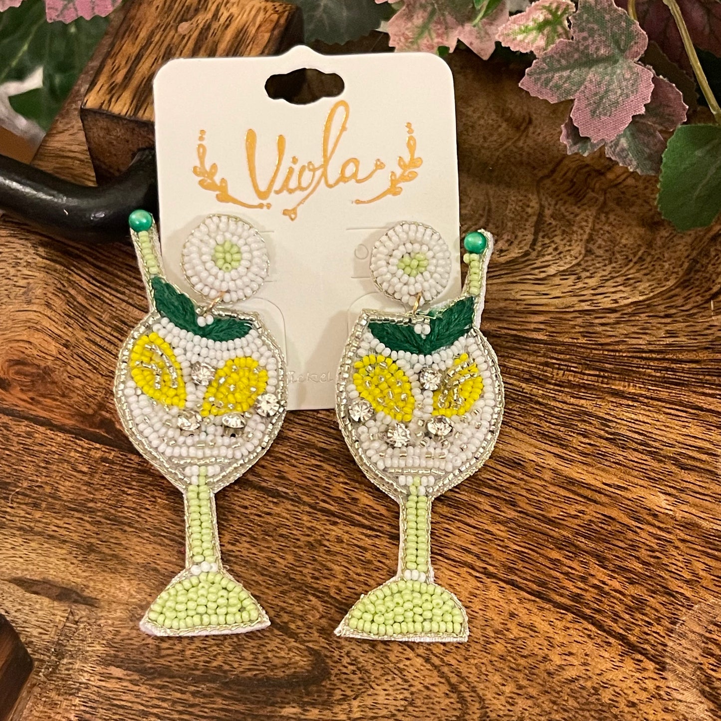 Champagne or Lemon Drop Seed Bead Post Back Earrings