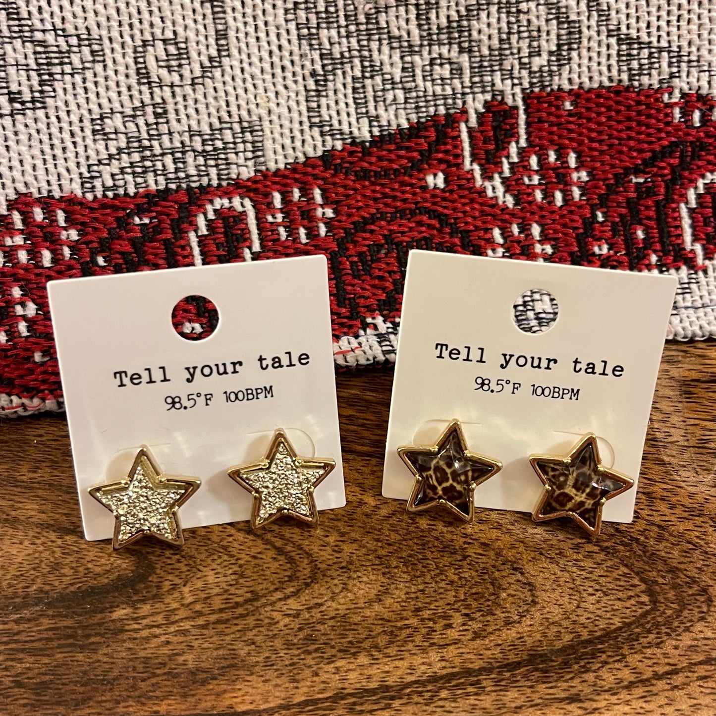 Star Shaped Post Back Earrings