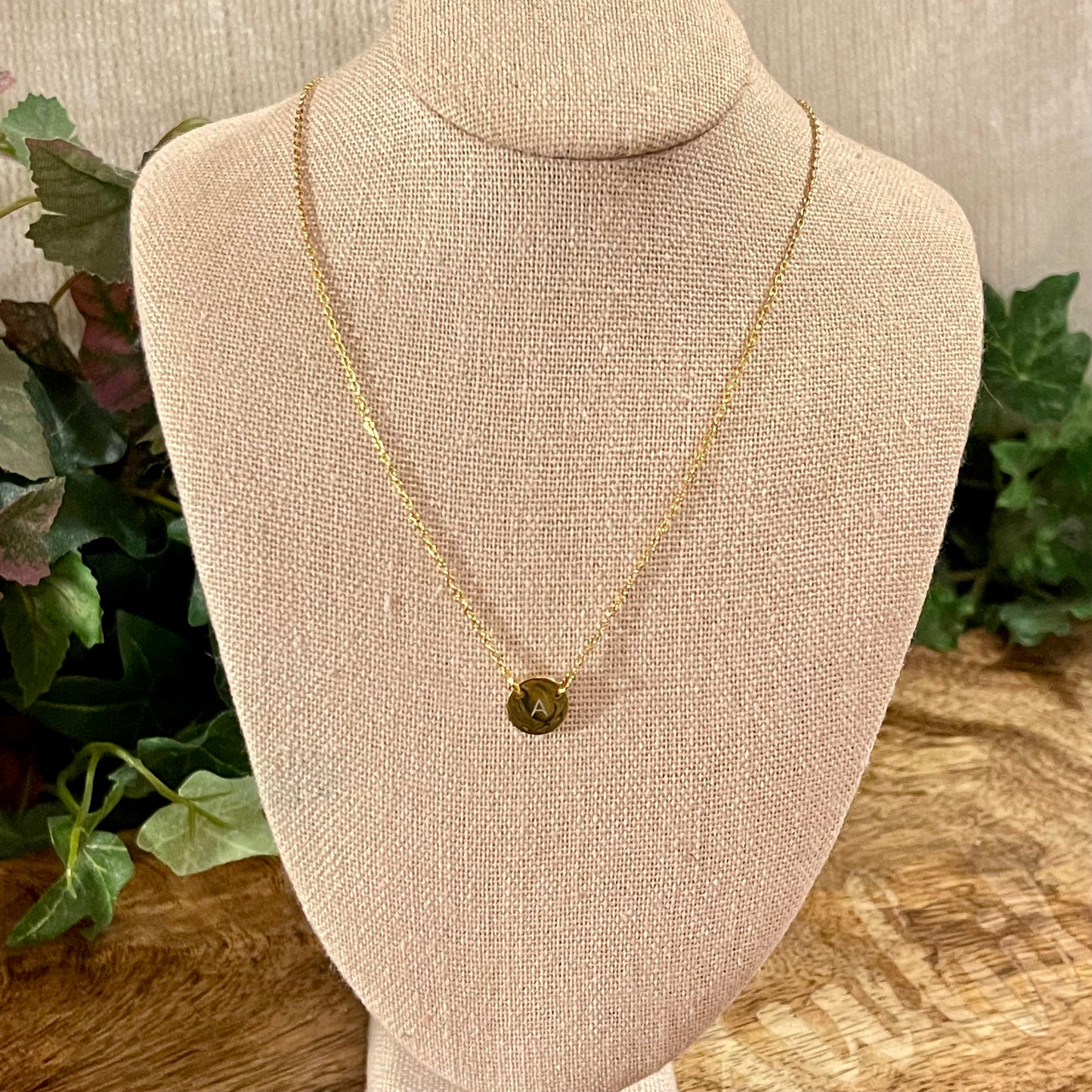 Gold Initial “A” Dainty Necklace