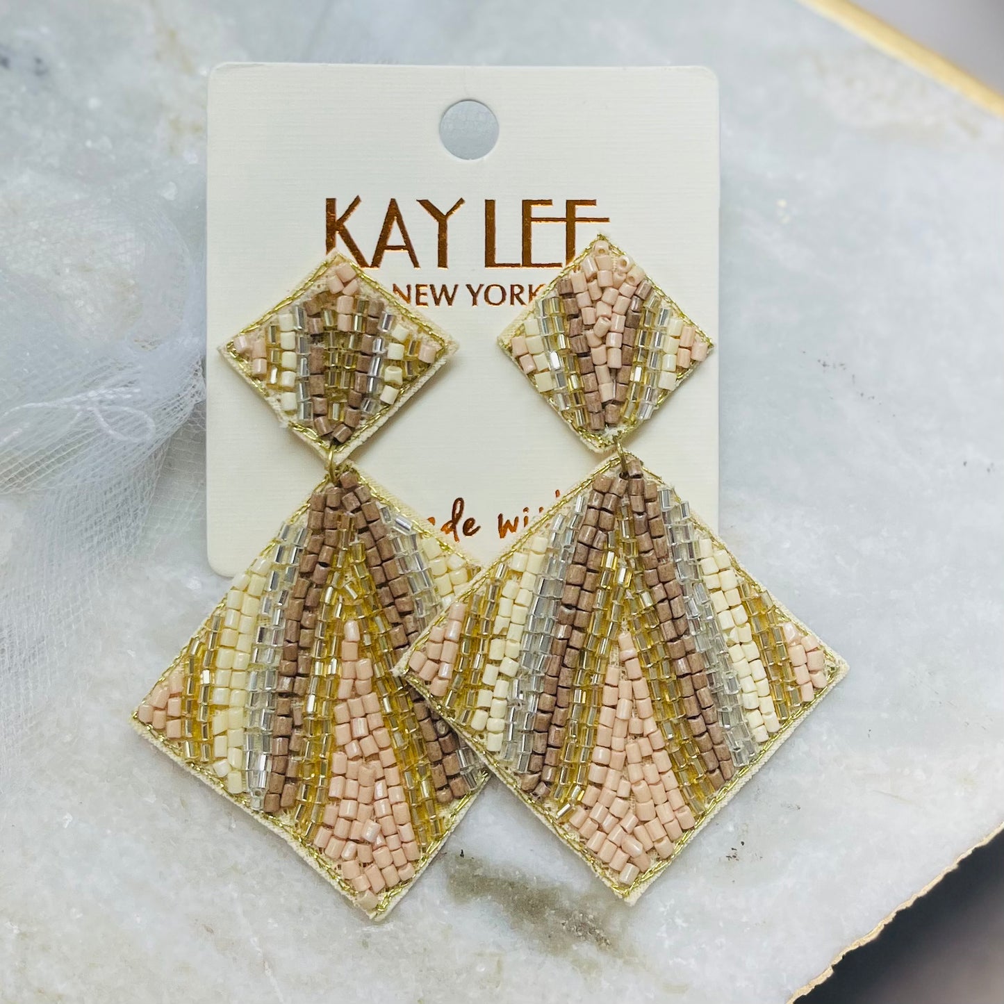 Seed Bead Post Back Earrings