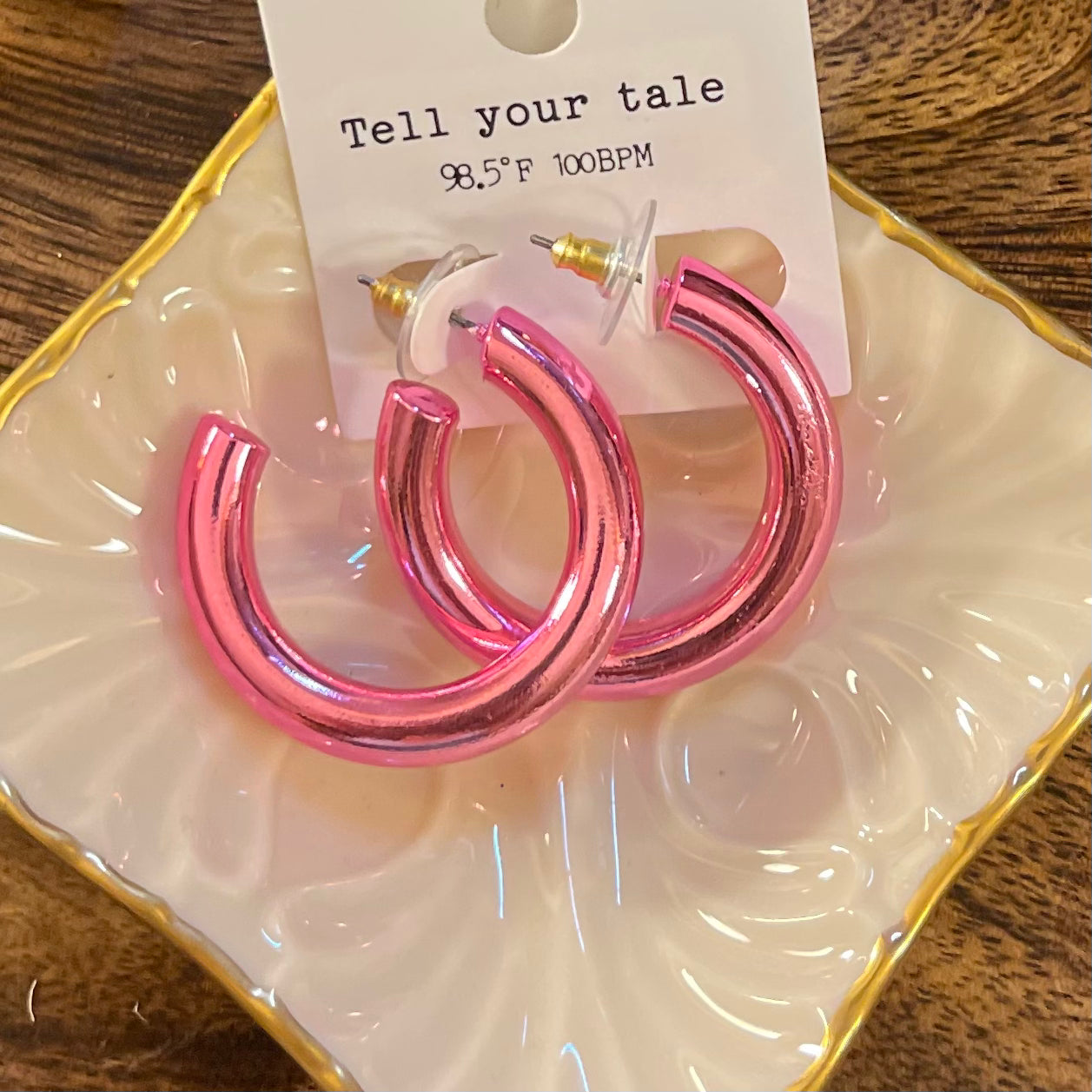 Solid Color Metal Hoop Earrings