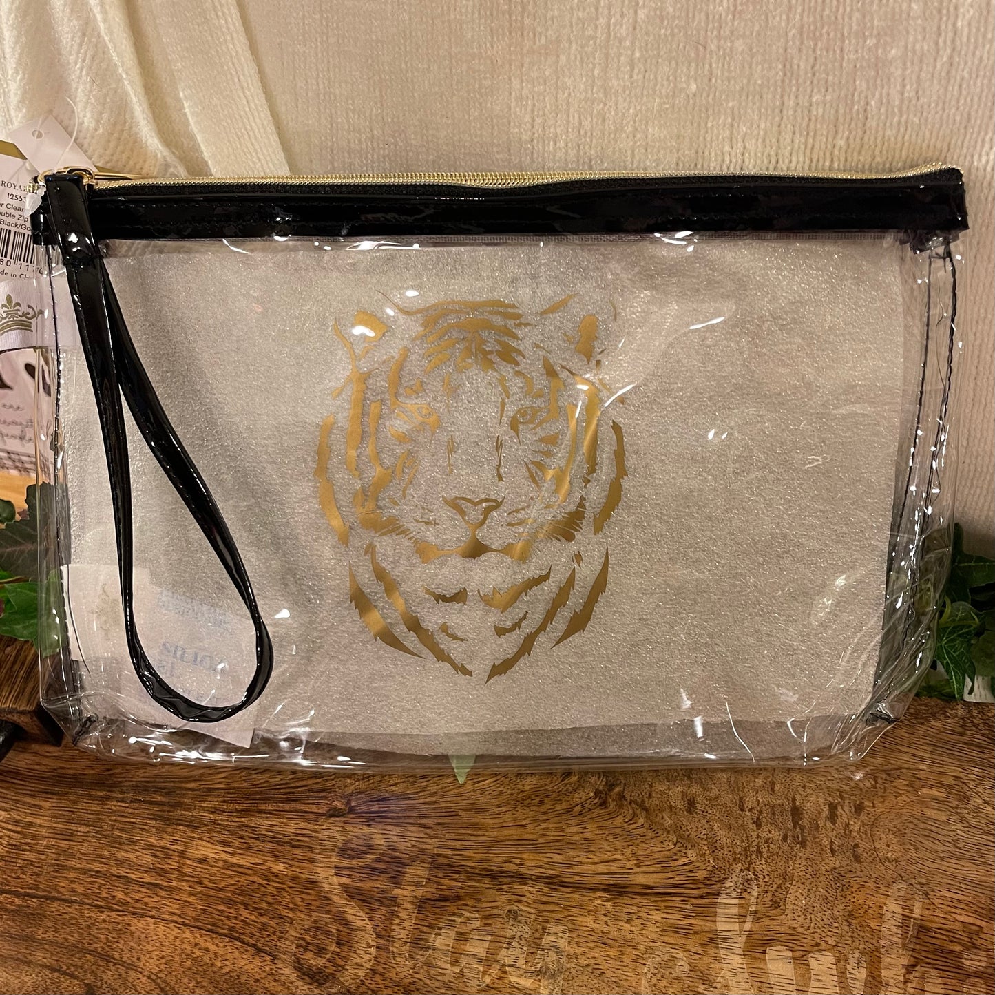 Stadium Bags: Clear Clutch Wristlet Bag Tiger