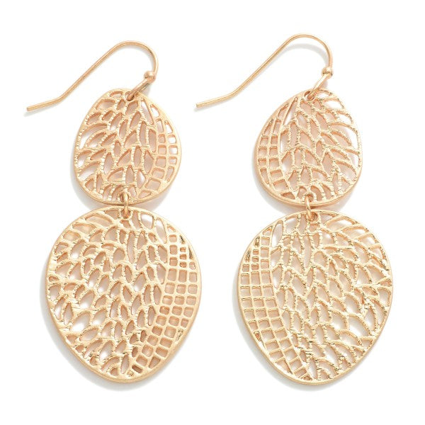 Gold Stamped Dangle Earring