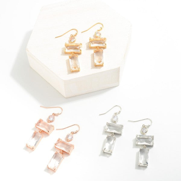 Linked Crystal Drop Earrings