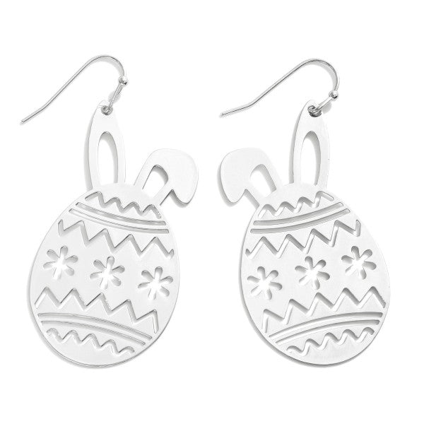 Easter Egg Drop Earrings With Bunny Ears