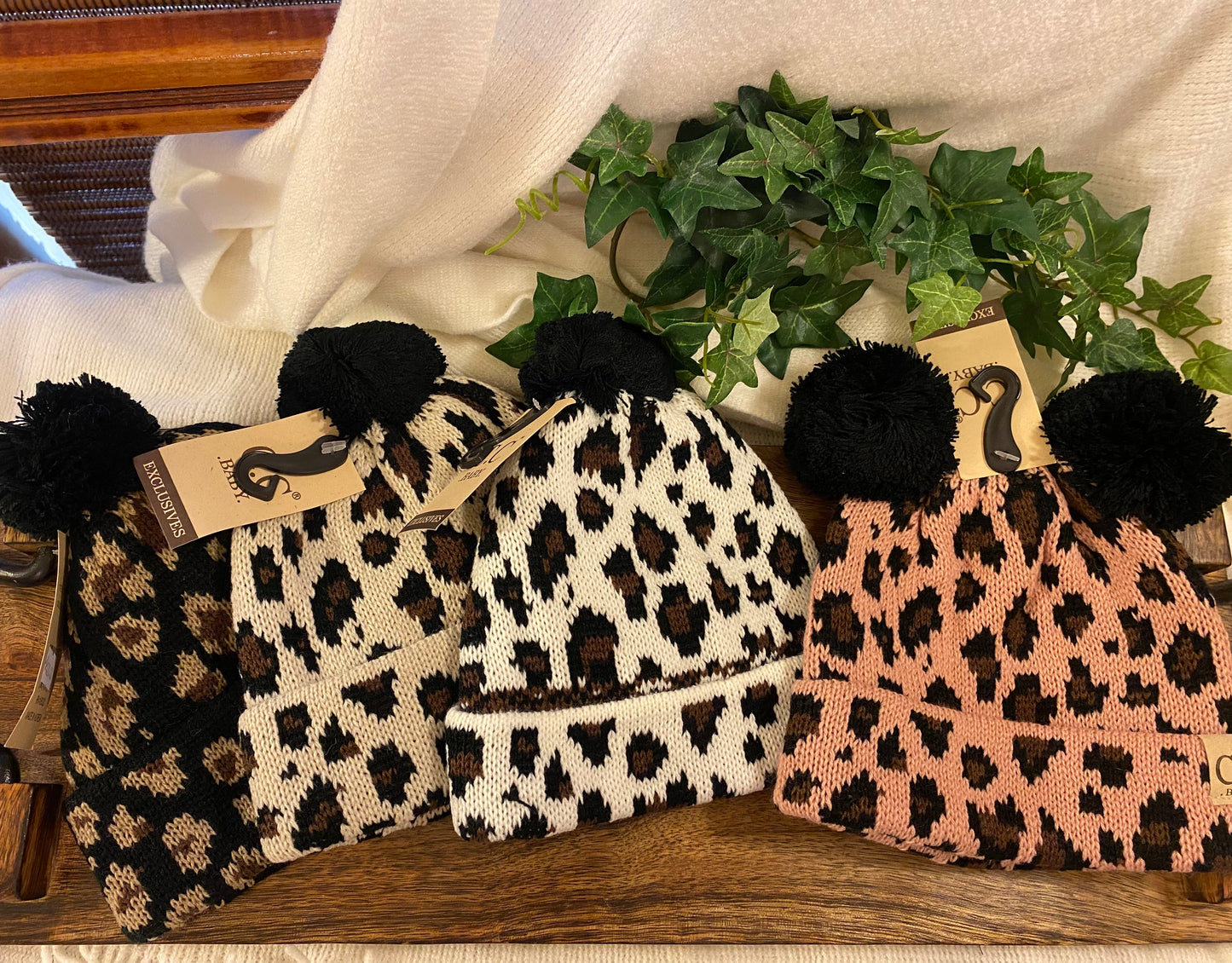 C.C® Baby Animal Print Pom Hat