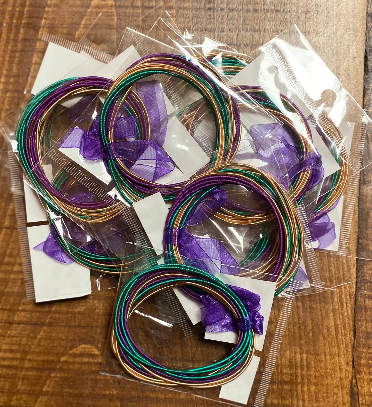 Mardi Gras Guitar String Bracelet Set