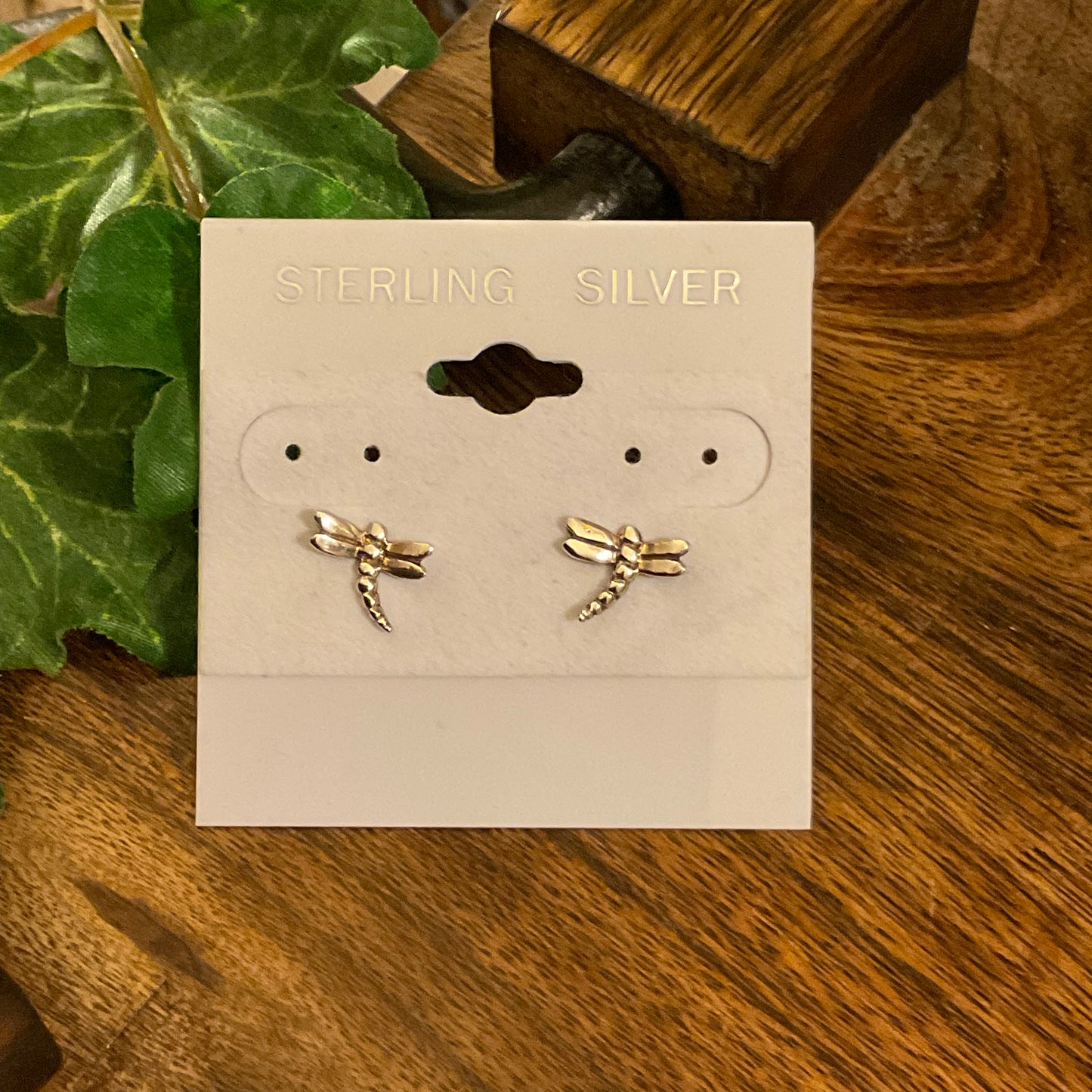 Sterling Silver Dragonfly Post Back Earrings