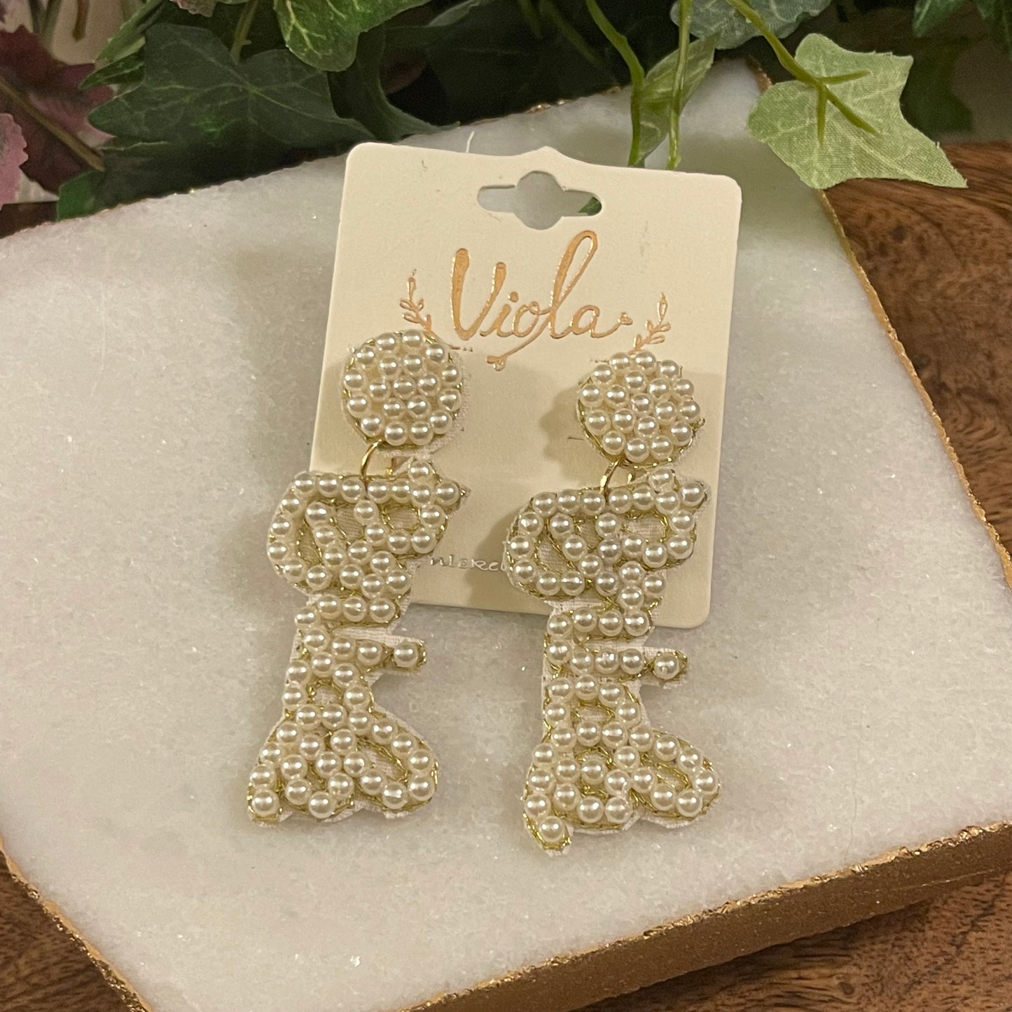 Bride Seed Bead Post Back Earrings
