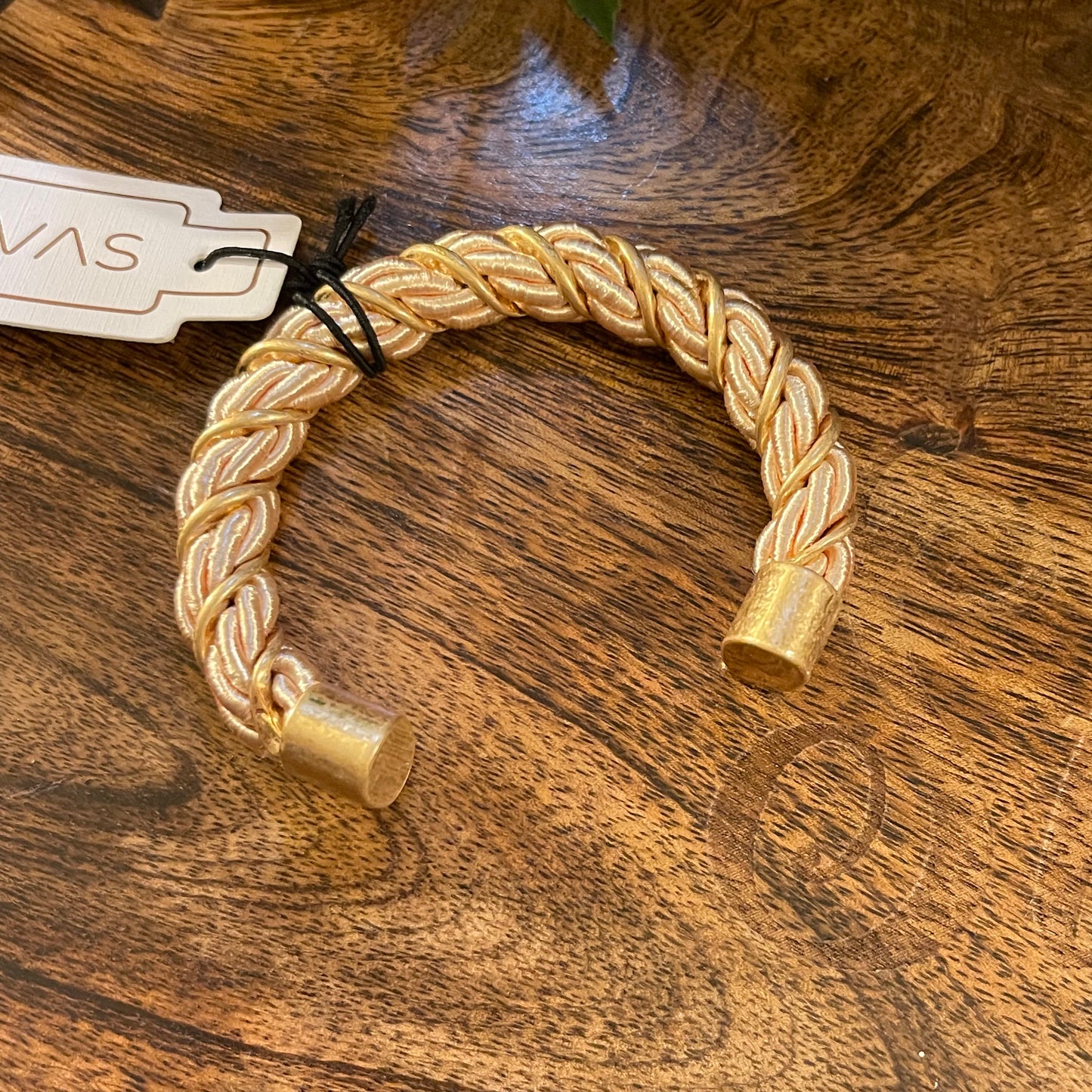 Bracelets - Cuff Bracelet with Gold Hardware