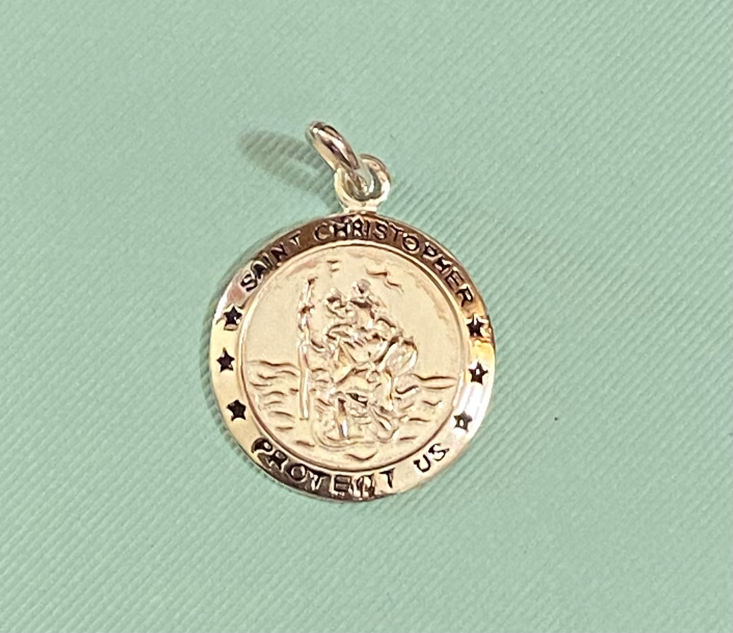 saint st Christopher sterling silver