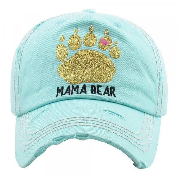 Mama BEAR Hats with Adjustable Back • Pink