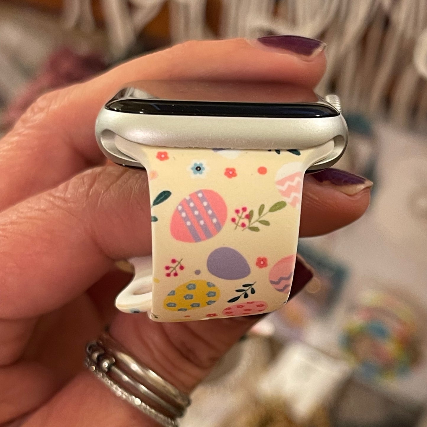 Easter Egg Print Pastel Silicone Apple Watch Band Replacement