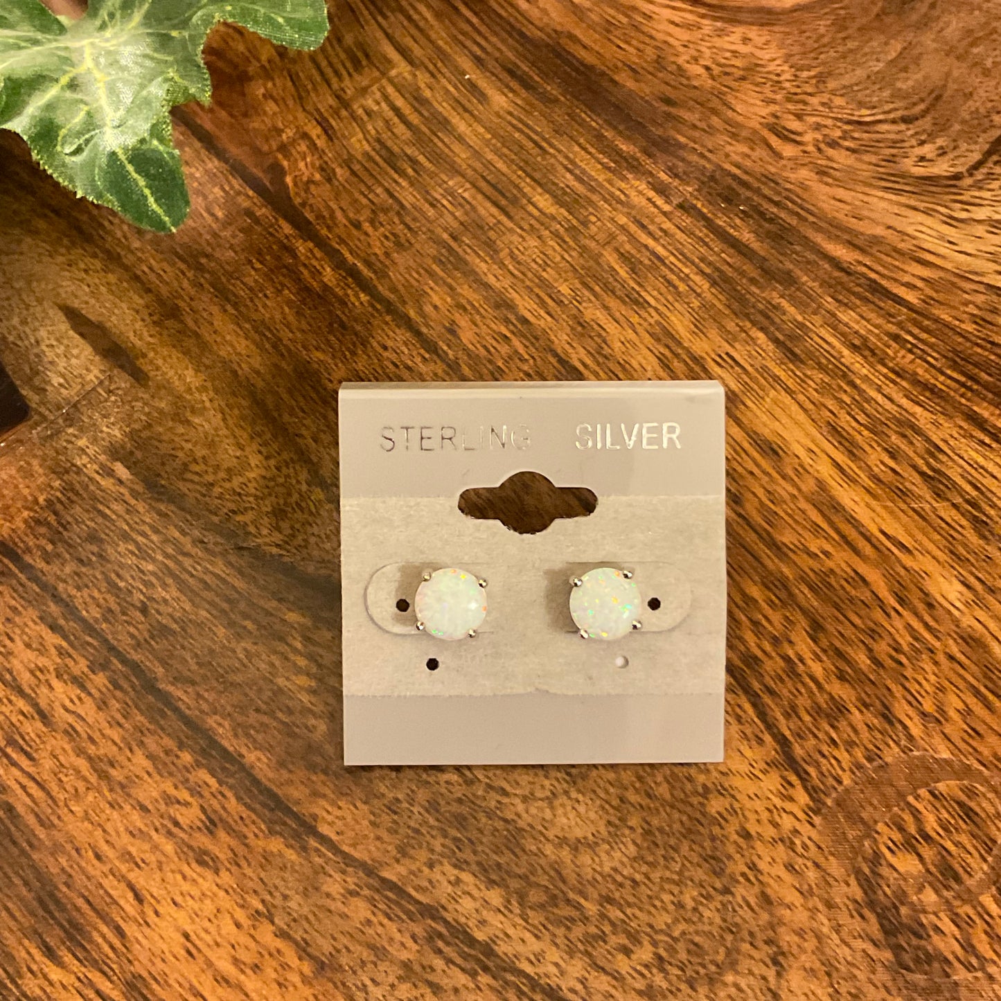 Sterling Silver Opal Earrings 7mm