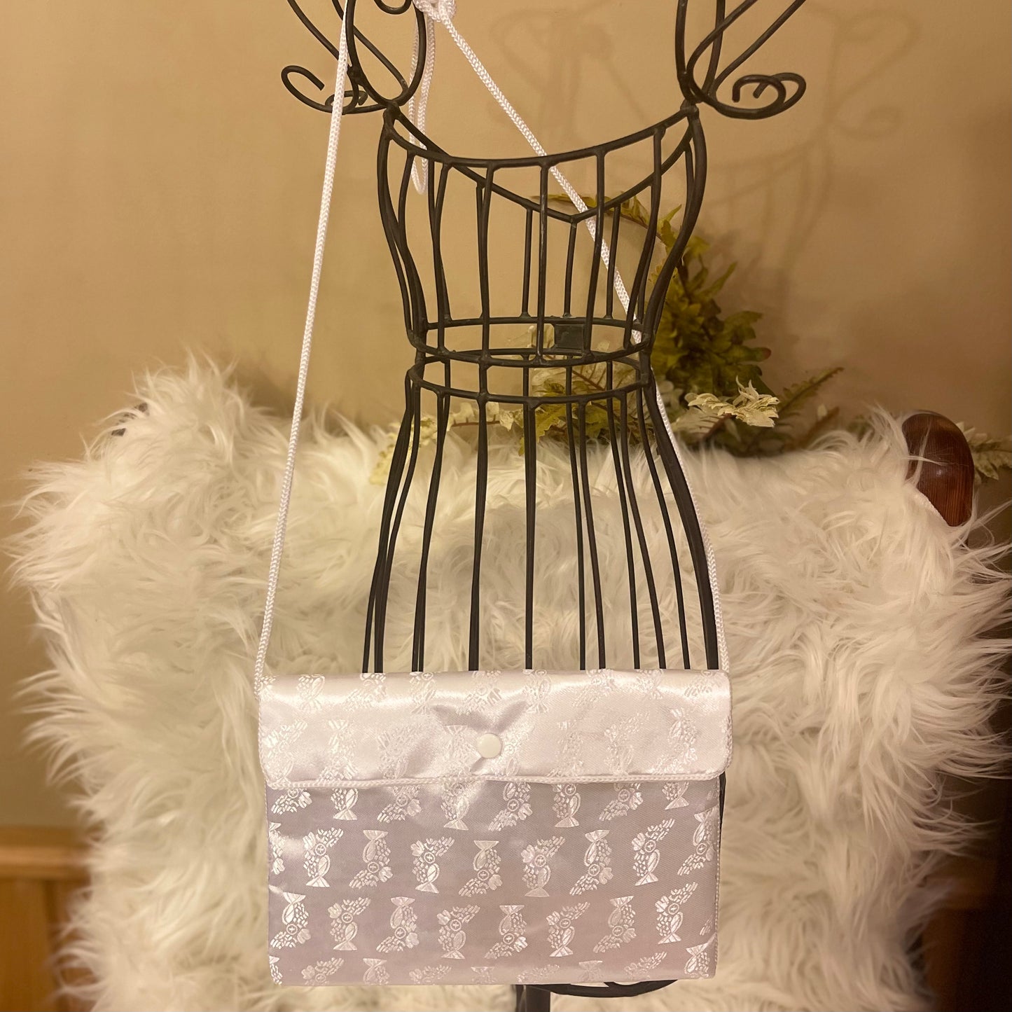 First Communion Brocade Purse and Rosary Pouch