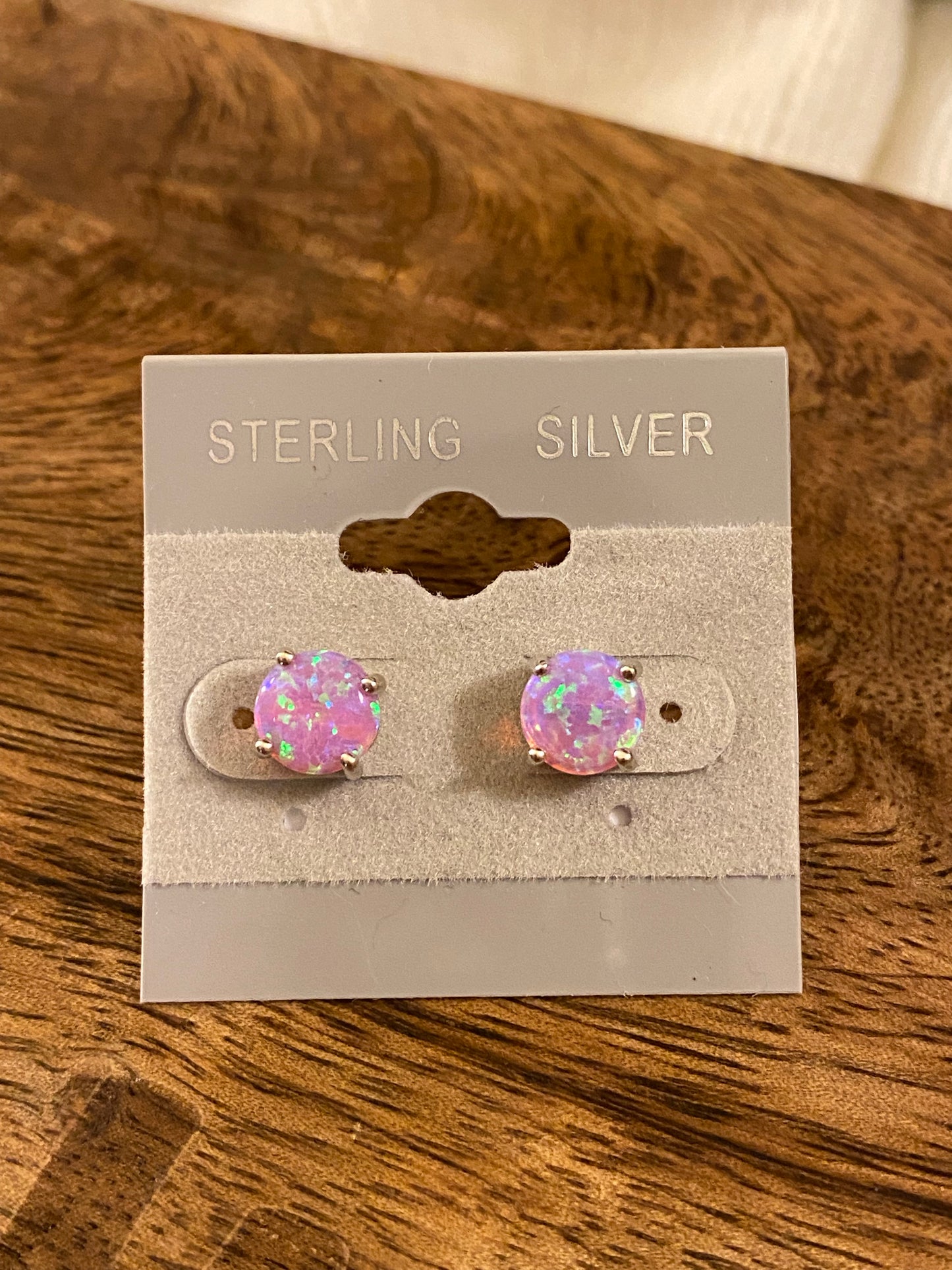 Sterling Silver Opal Earrings 7mm