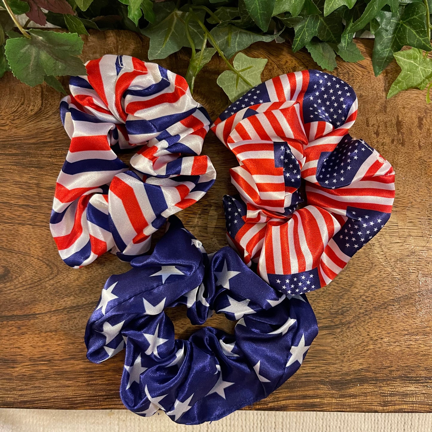 USA Stars, Stripes, and Flag Scrunchies