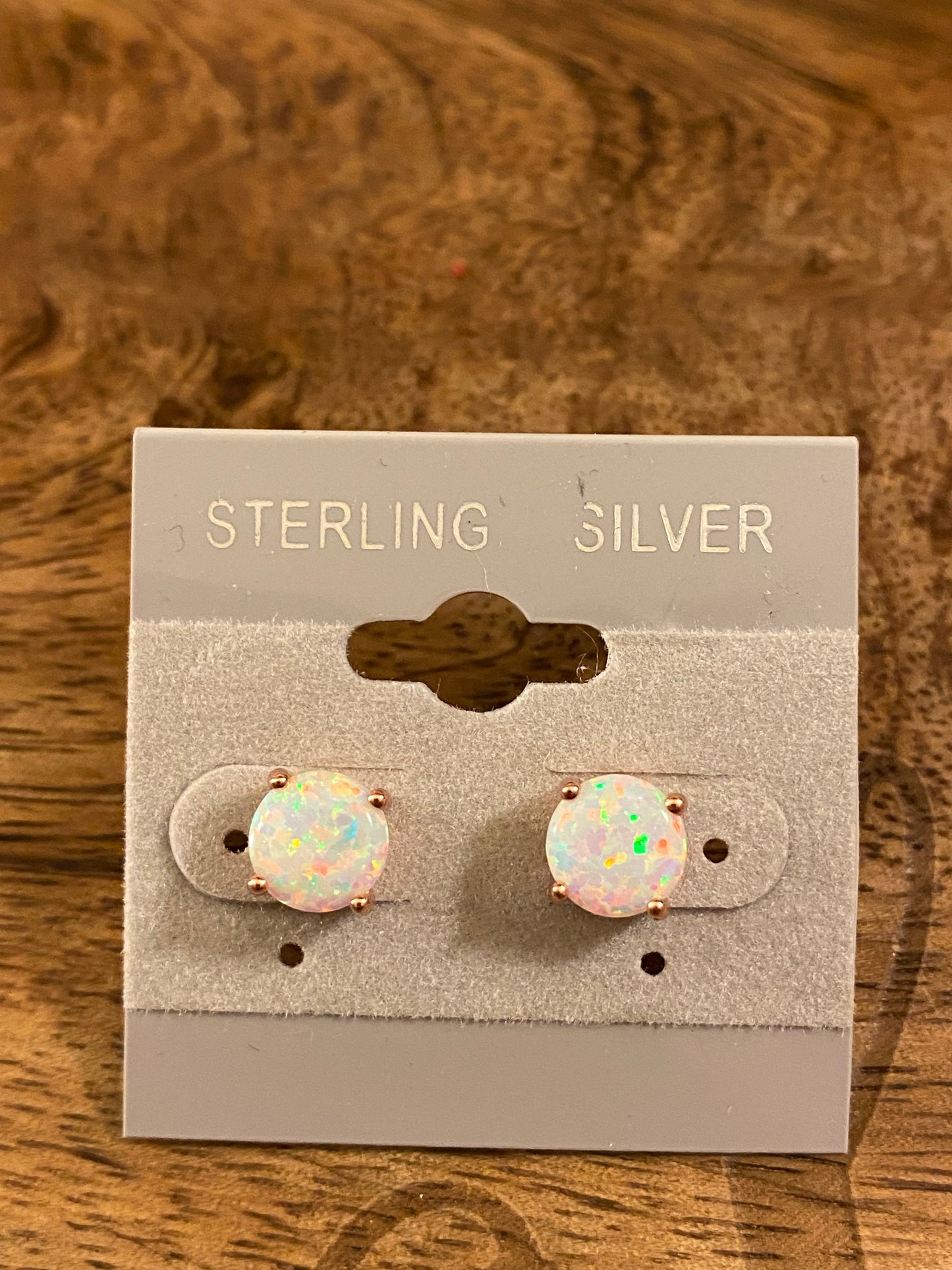 Sterling Silver Opal Earrings 7mm