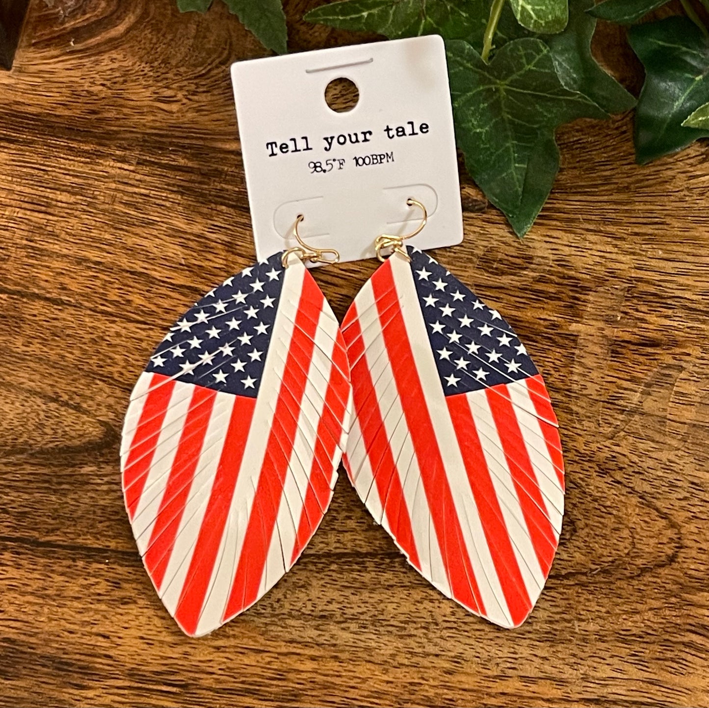 USA Flag Statement Earrings