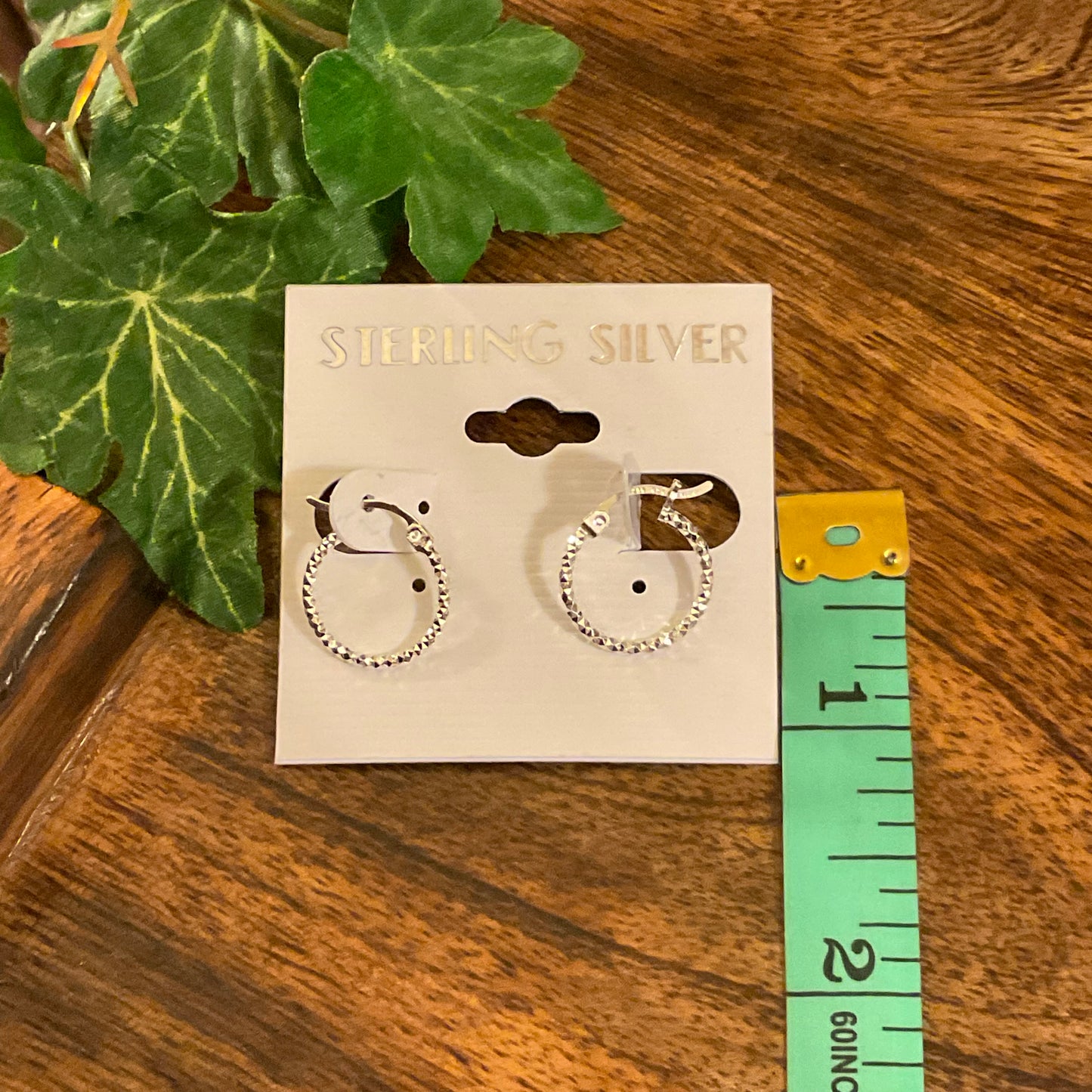 Sterling Silver Diamond Cut Hoop Earrings