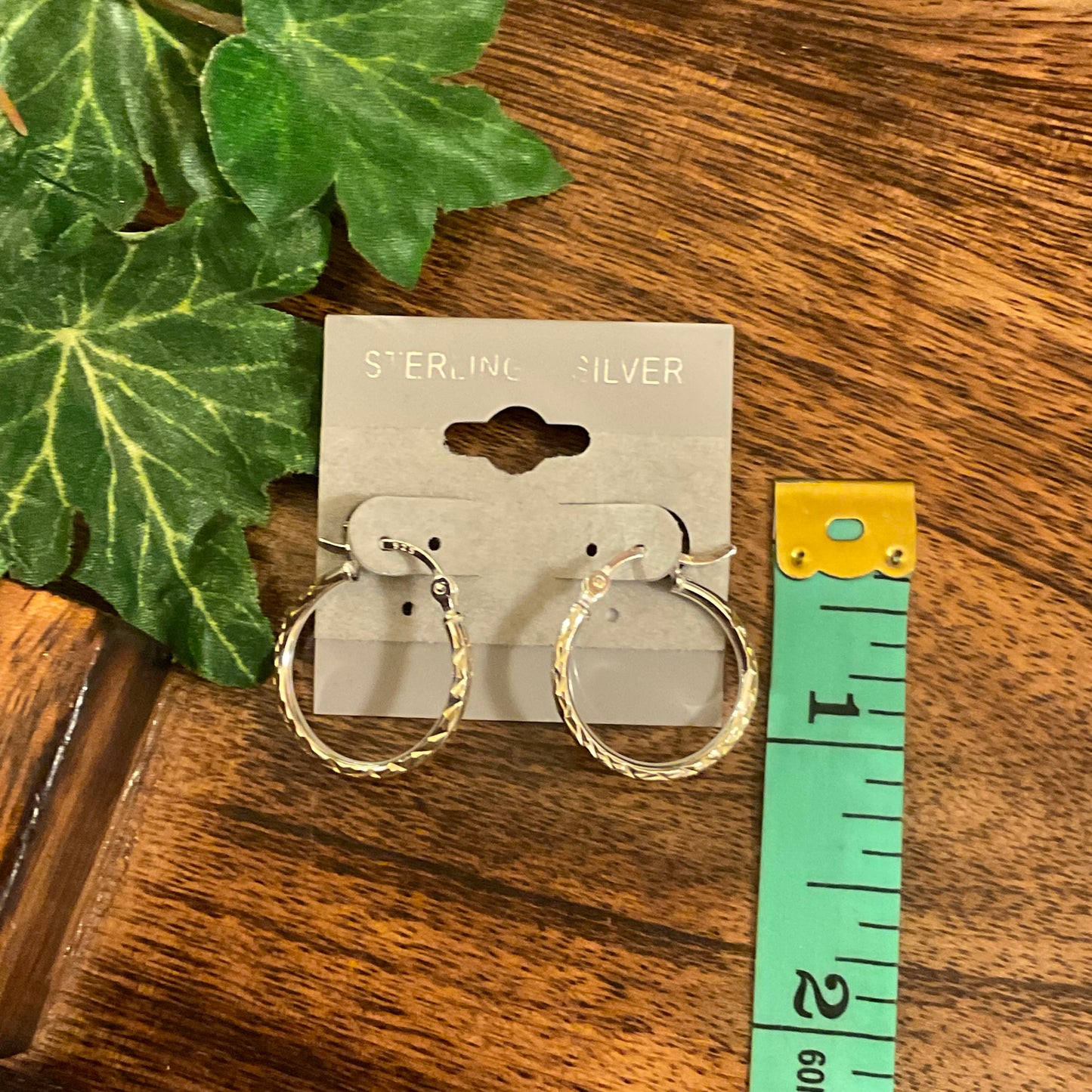 Sterling Silver Diamond Cut Hoop Earrings