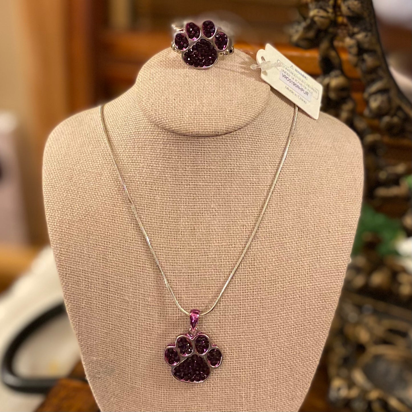 Purple Paws Necklace or Ring