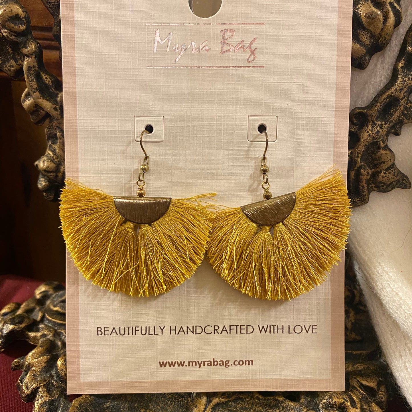 Myra Bag Gold Tassel Drop Earrings