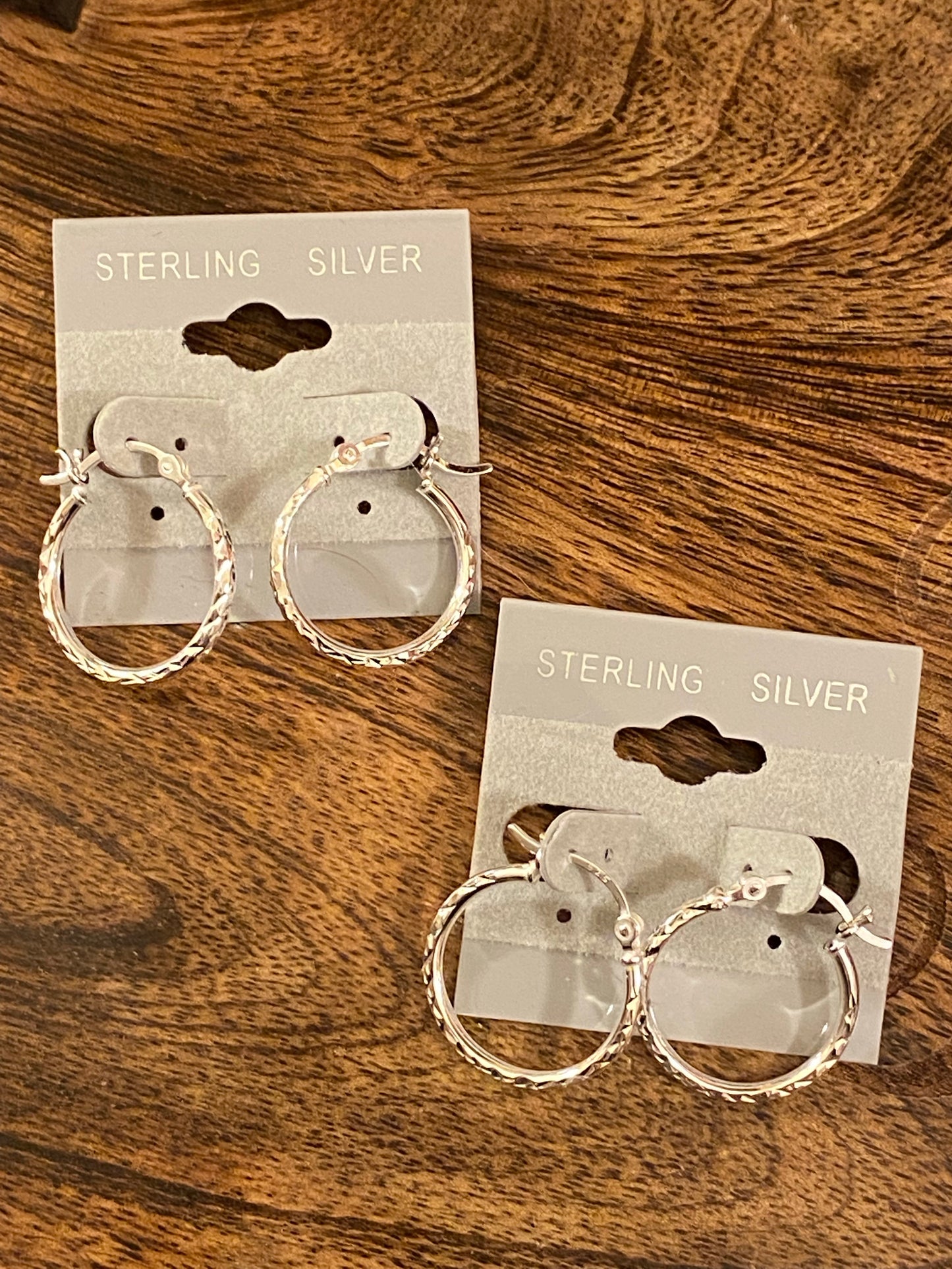 Sterling silver hoop