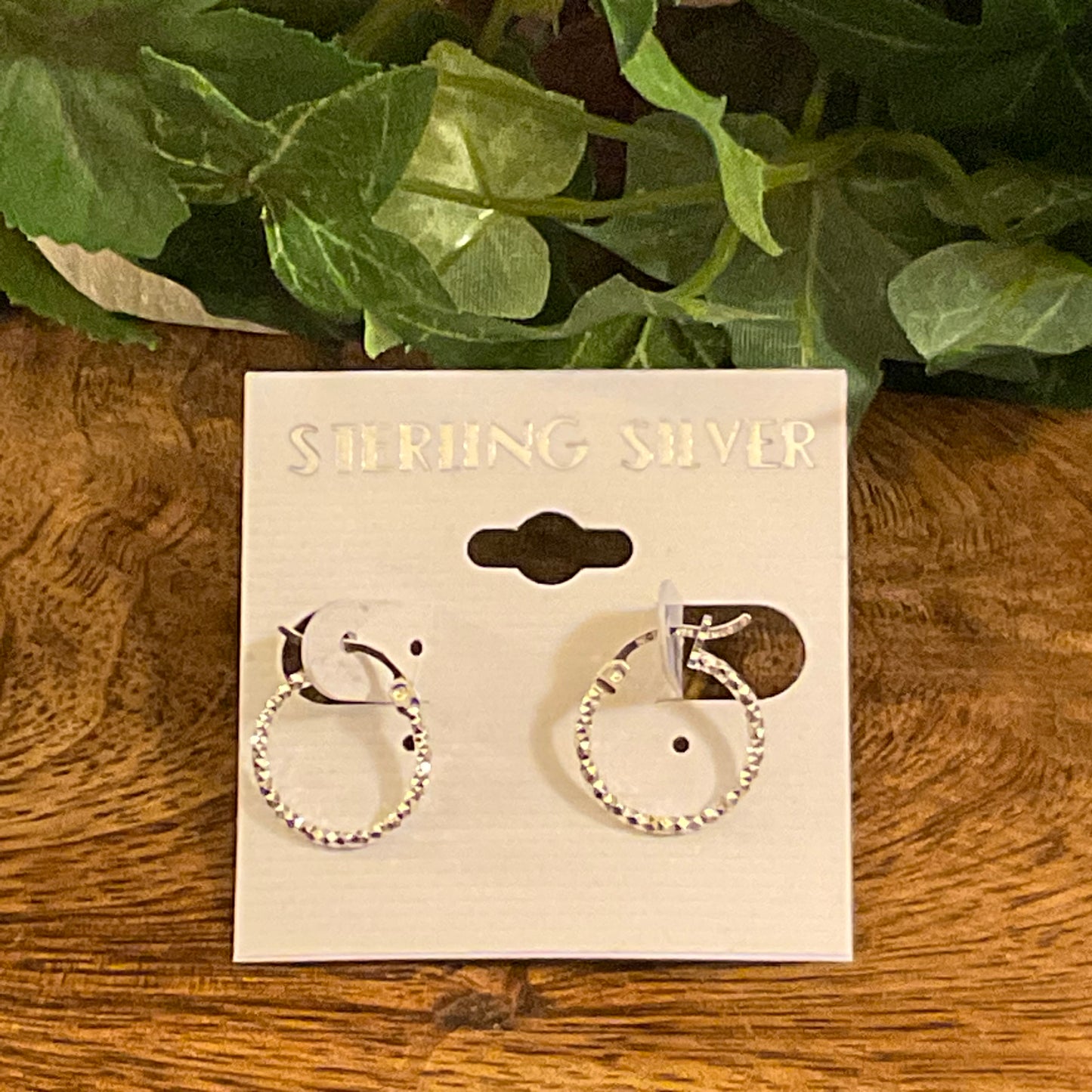 Sterling Silver Diamond Cut Hoop Earrings