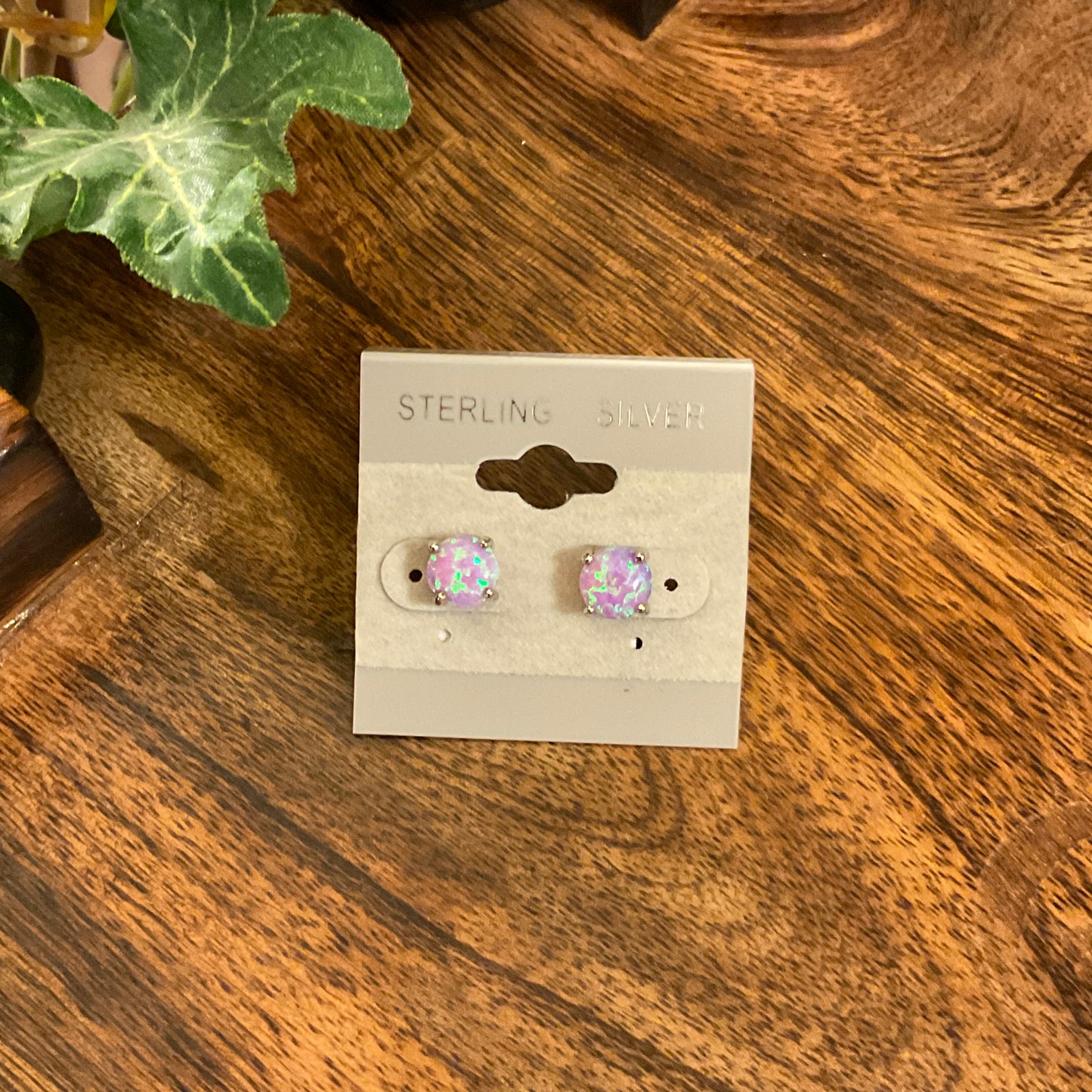 Sterling Silver Opal Earrings 7mm