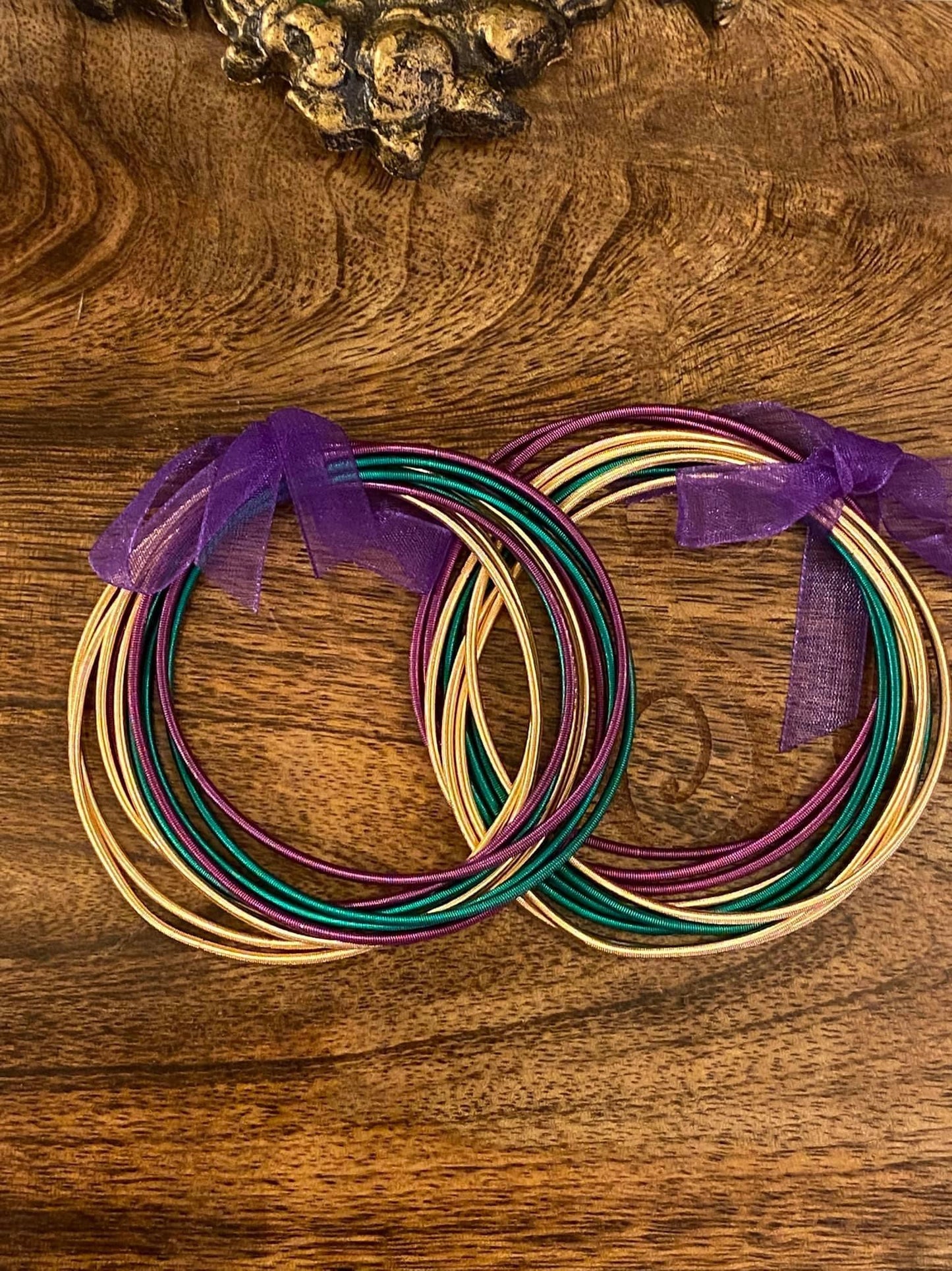 Mardi Gras Guitar String Bracelet Set
