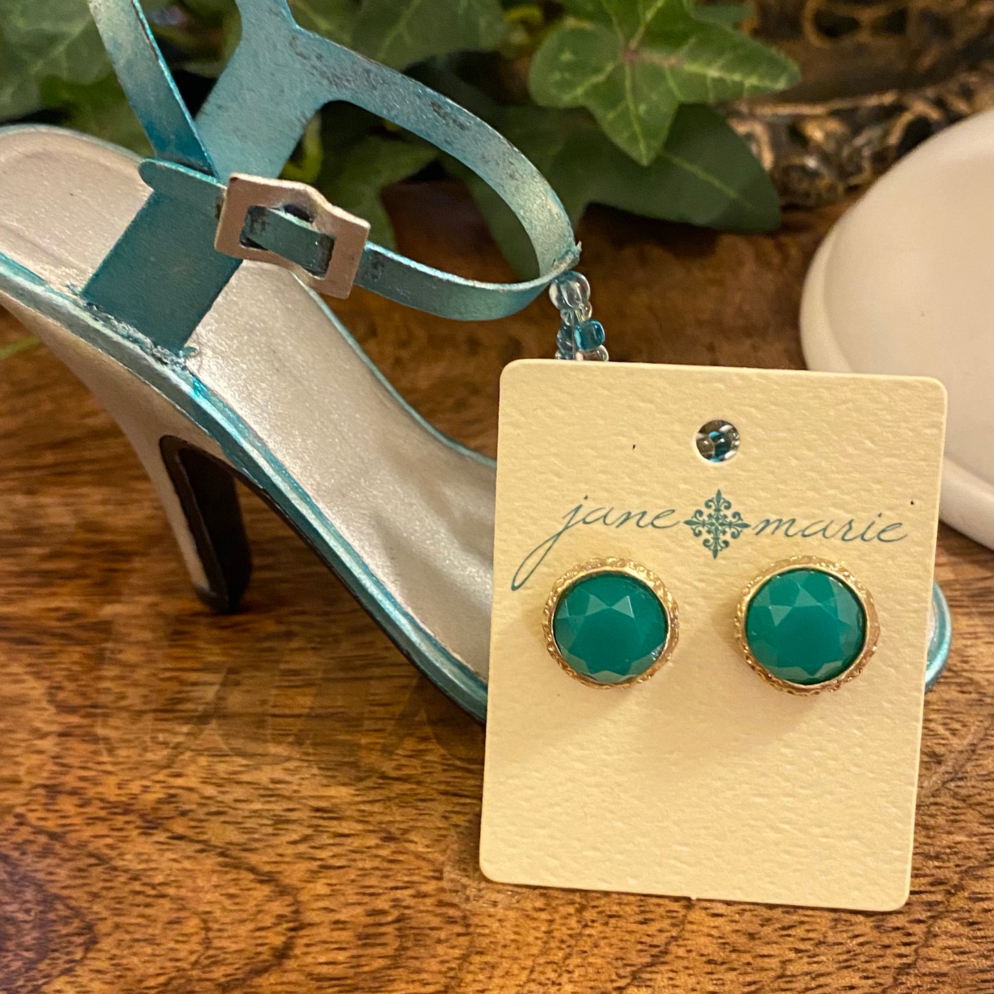 Jane Marie Teal Post Back Earrings