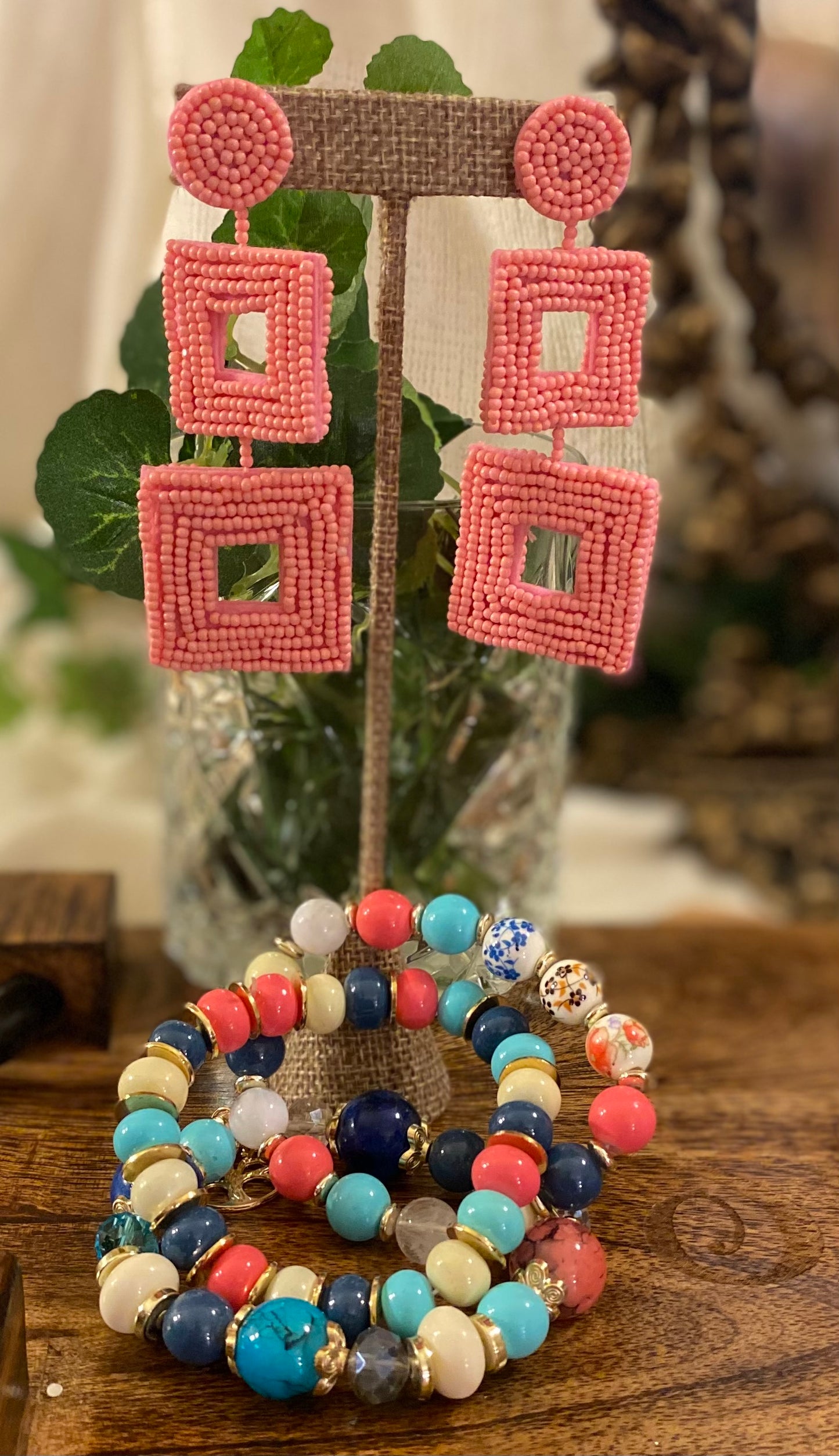 Jane Marie Seed Bead Post Back Earrings