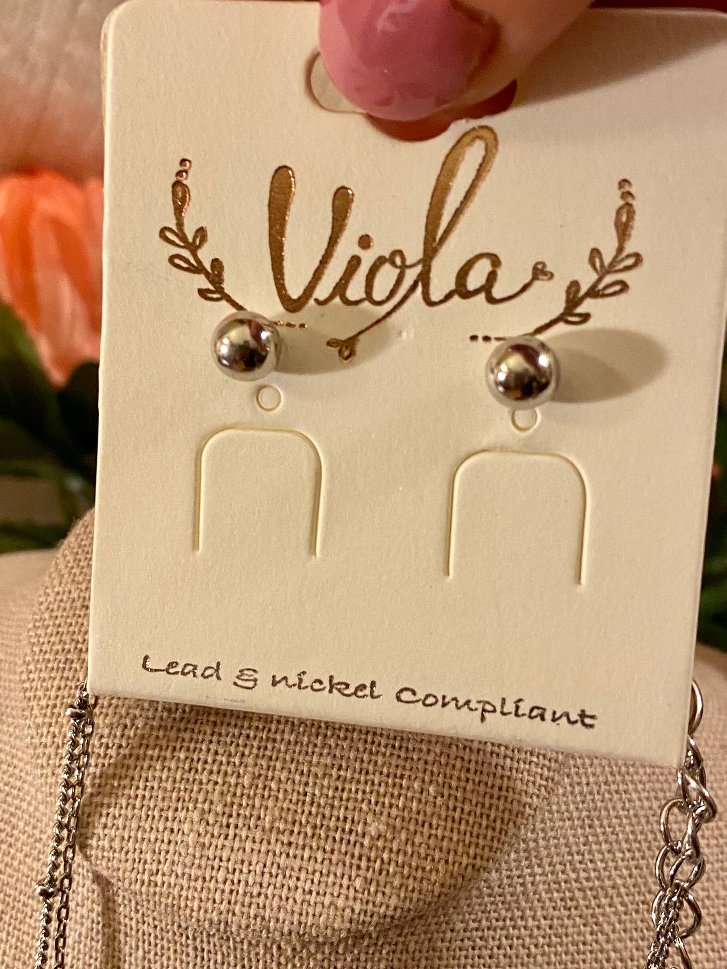 Silver Layered Necklace and Earrings Set