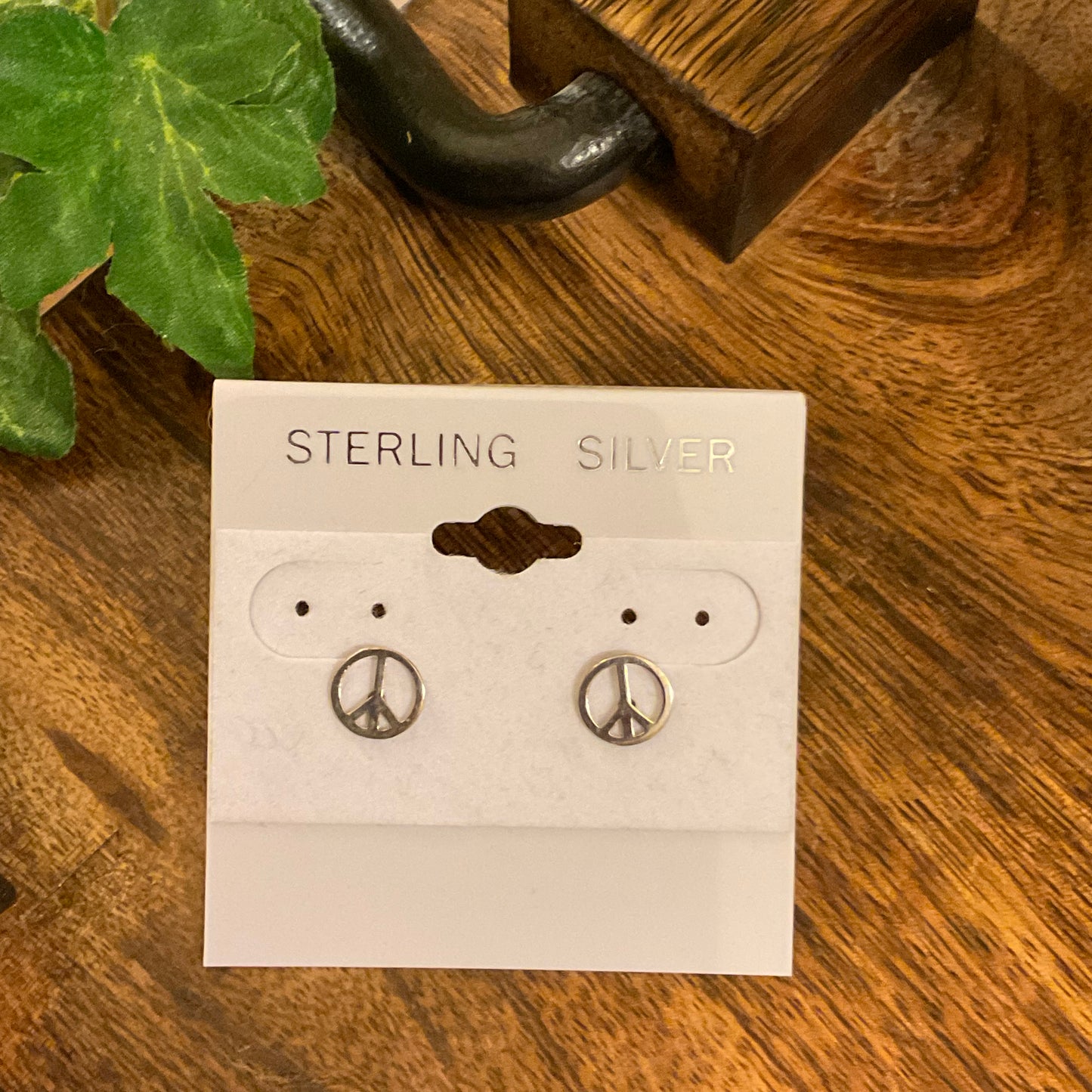 Sterling Silver Peace Sign Earrings