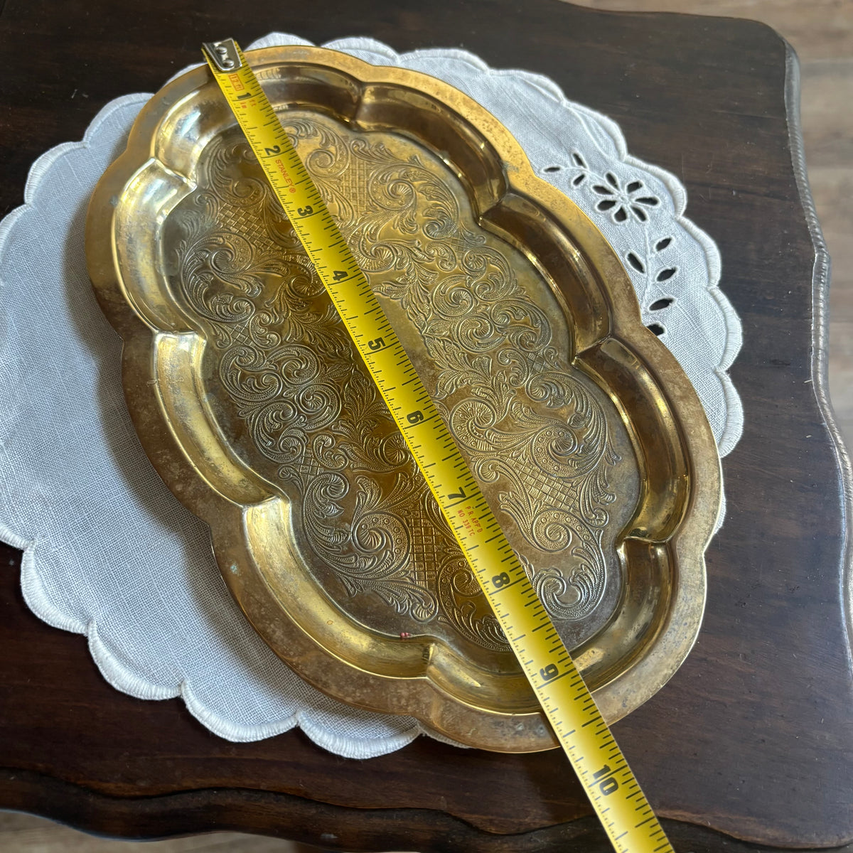 Vintage Silverplate over Brass Tray