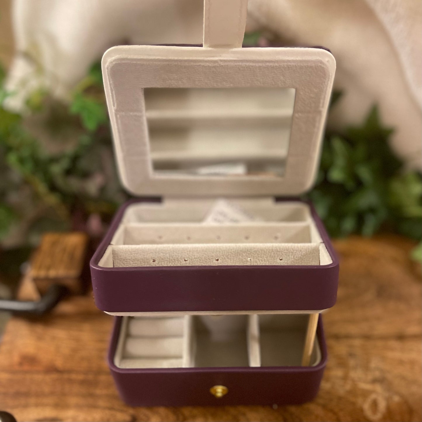 Travel Jewelry Box • Purple with White Trim