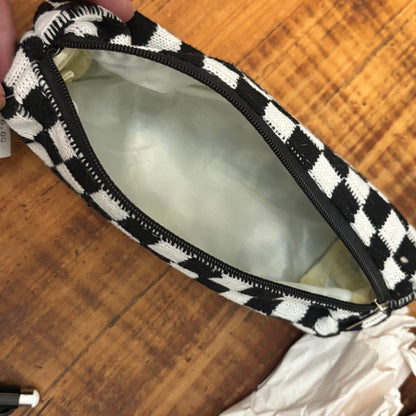 Checkered Print Lined Cosmetic/Pencil Bags
