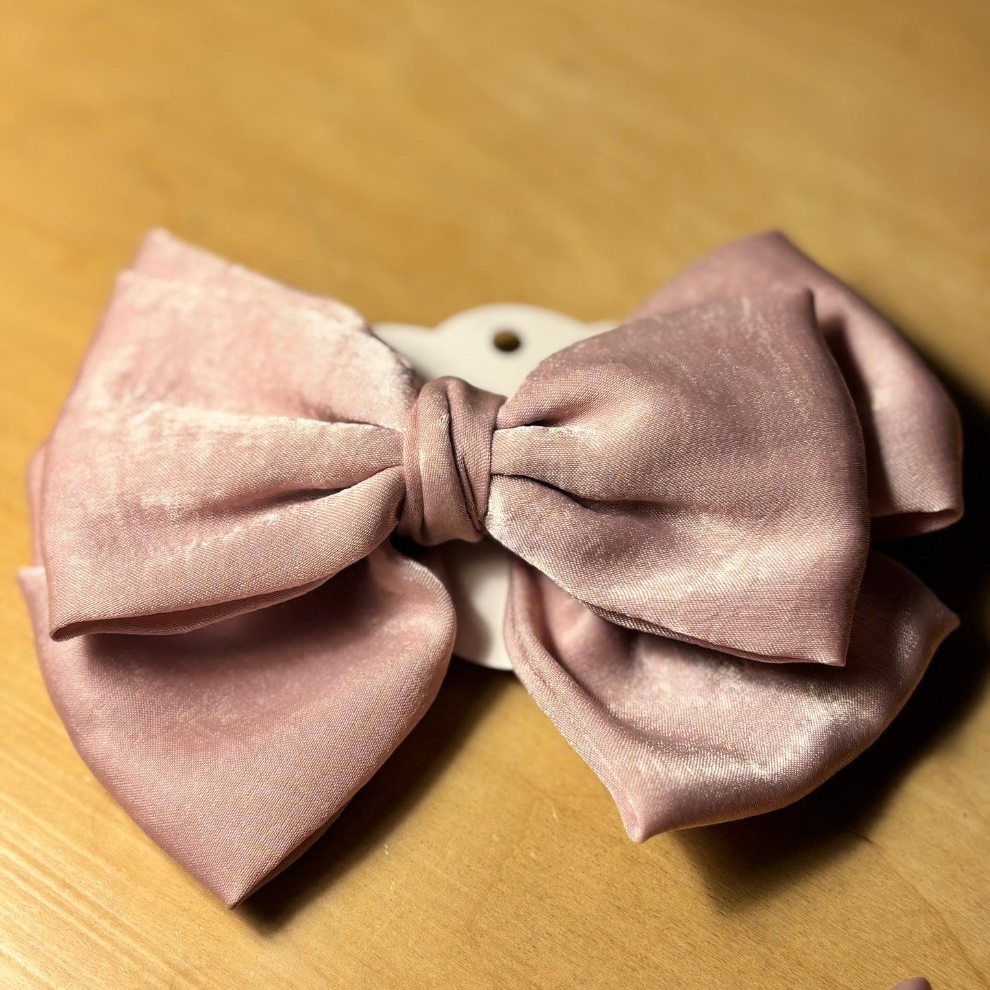 Dusty Pink Bow Barrette with Alligator Clip