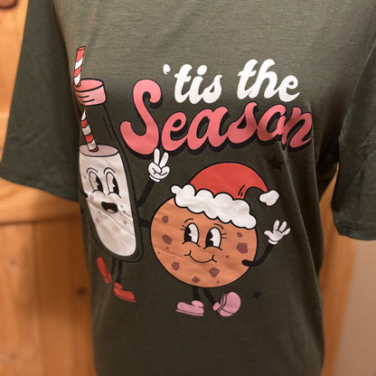 Ladies Short Sleeve Christmas Graphic Tee