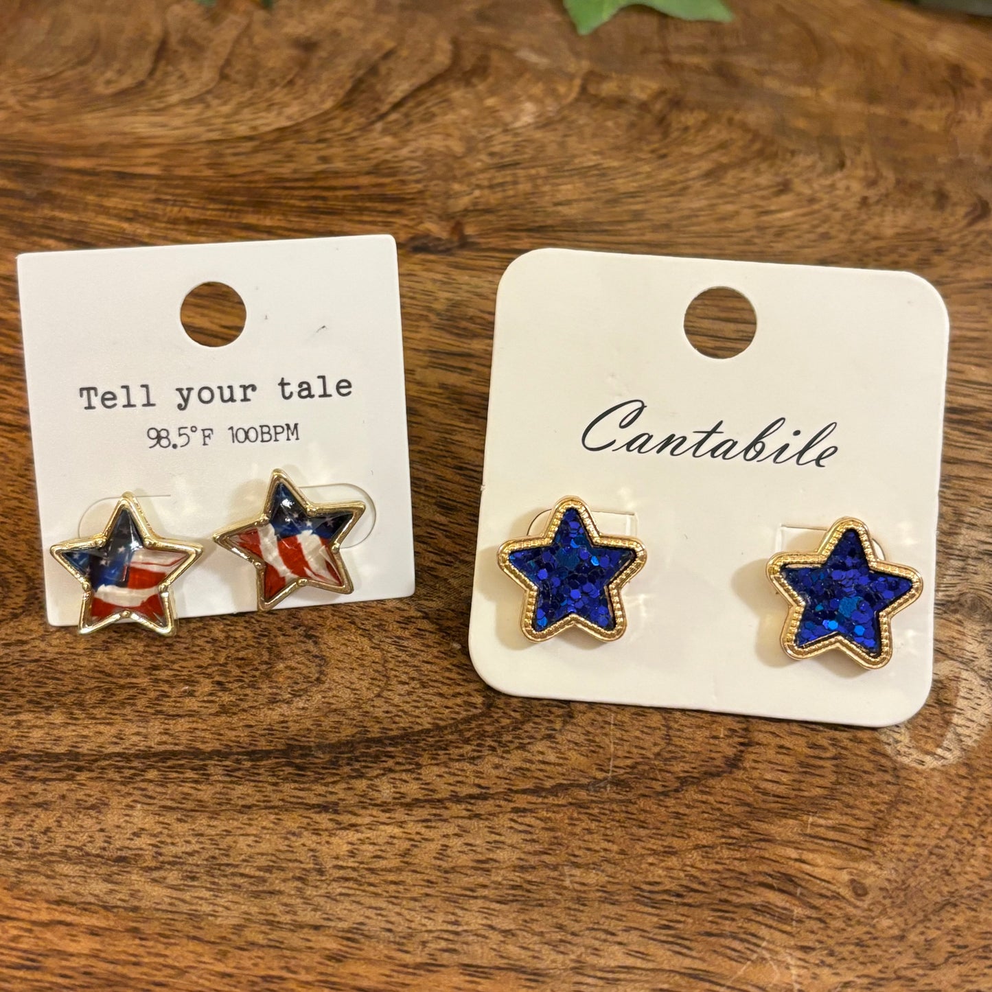 USA 🇺🇸 American Flag or Patriotic Blue Stud Earrings