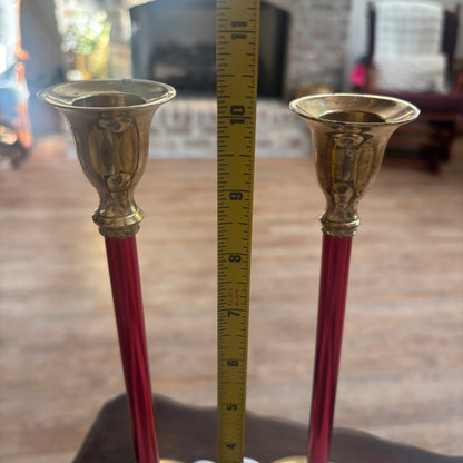 Christmas Candlesticks in Brass
