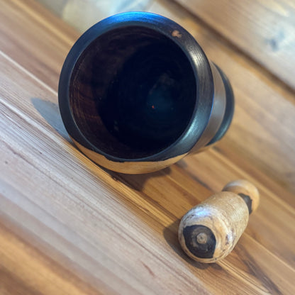 Vintage Handcrafted Wooden Mortar and Pestle
