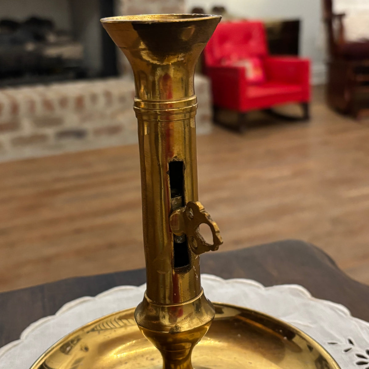 Solid Brass Chamberstick with Adjustable Candle Height