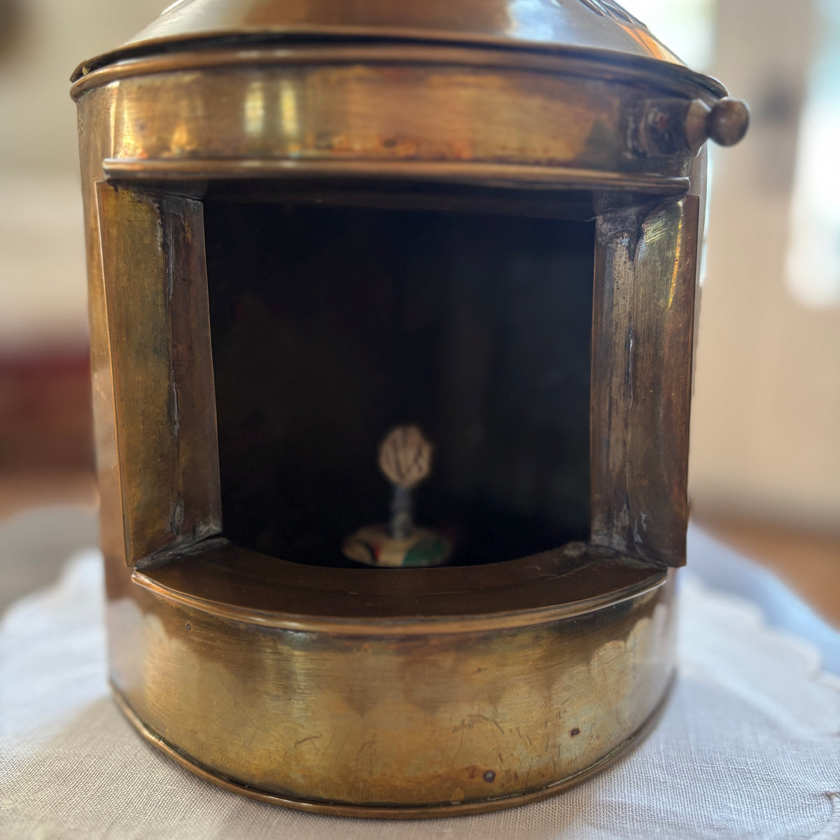Vintage Brass Ship’s Lantern STARBOARD