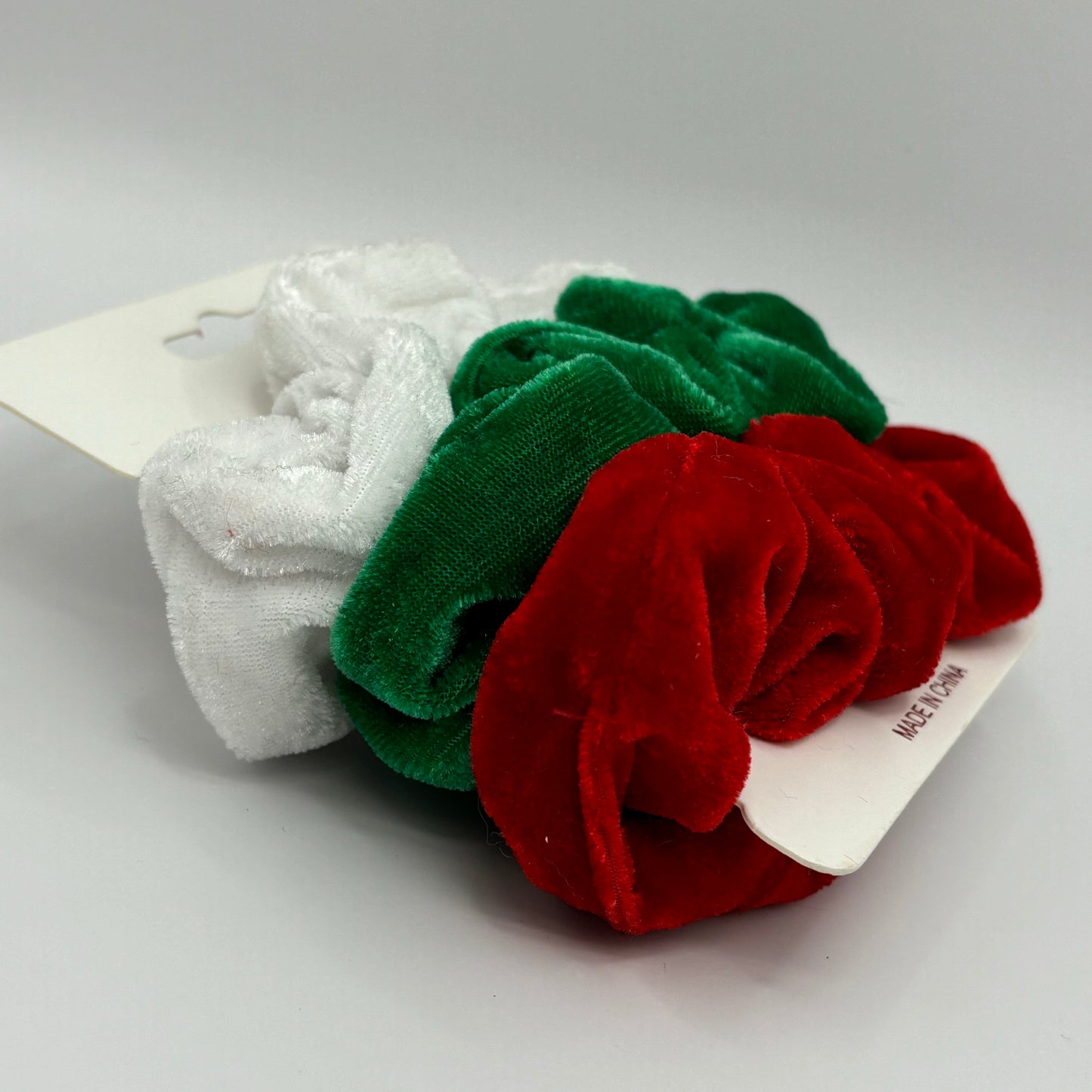 Christmas Velvet Scrunches Set of 3