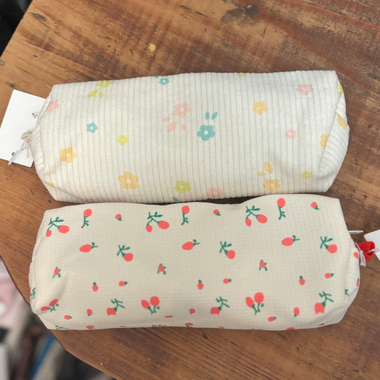 Cosmetic/Pencil Bag Cherry or Floral Print