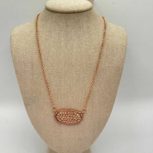 Rose Gold Rhinestone Embellished Necklace