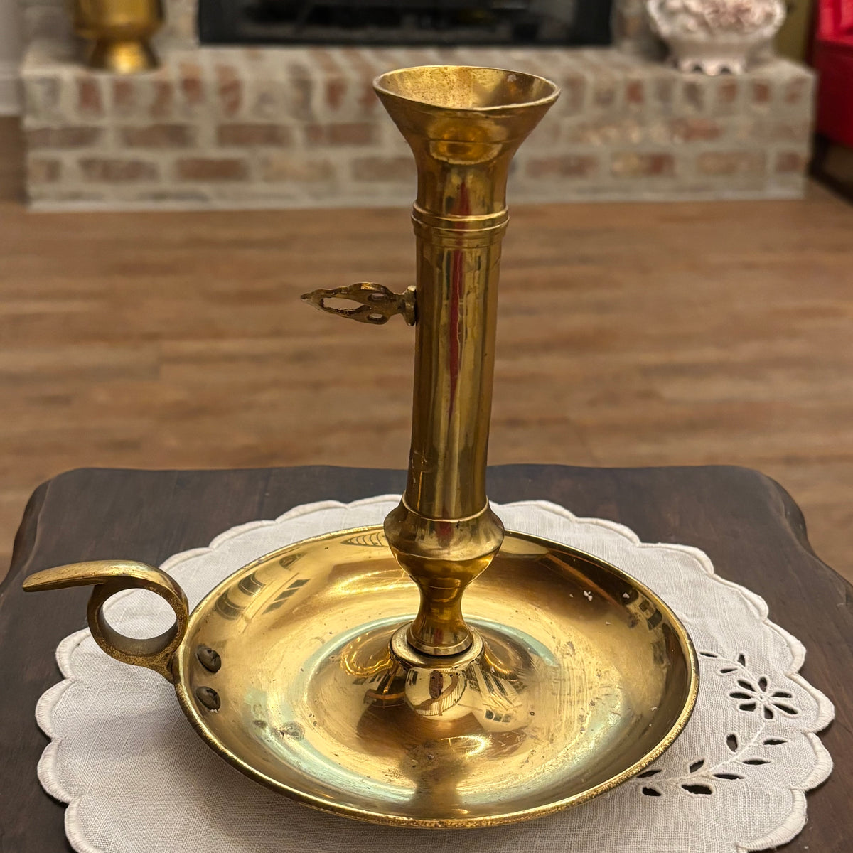 Solid Brass Chamberstick with Adjustable Candle Height